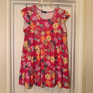 HEIMISH USA Pink Floral Tiered Girls Dress